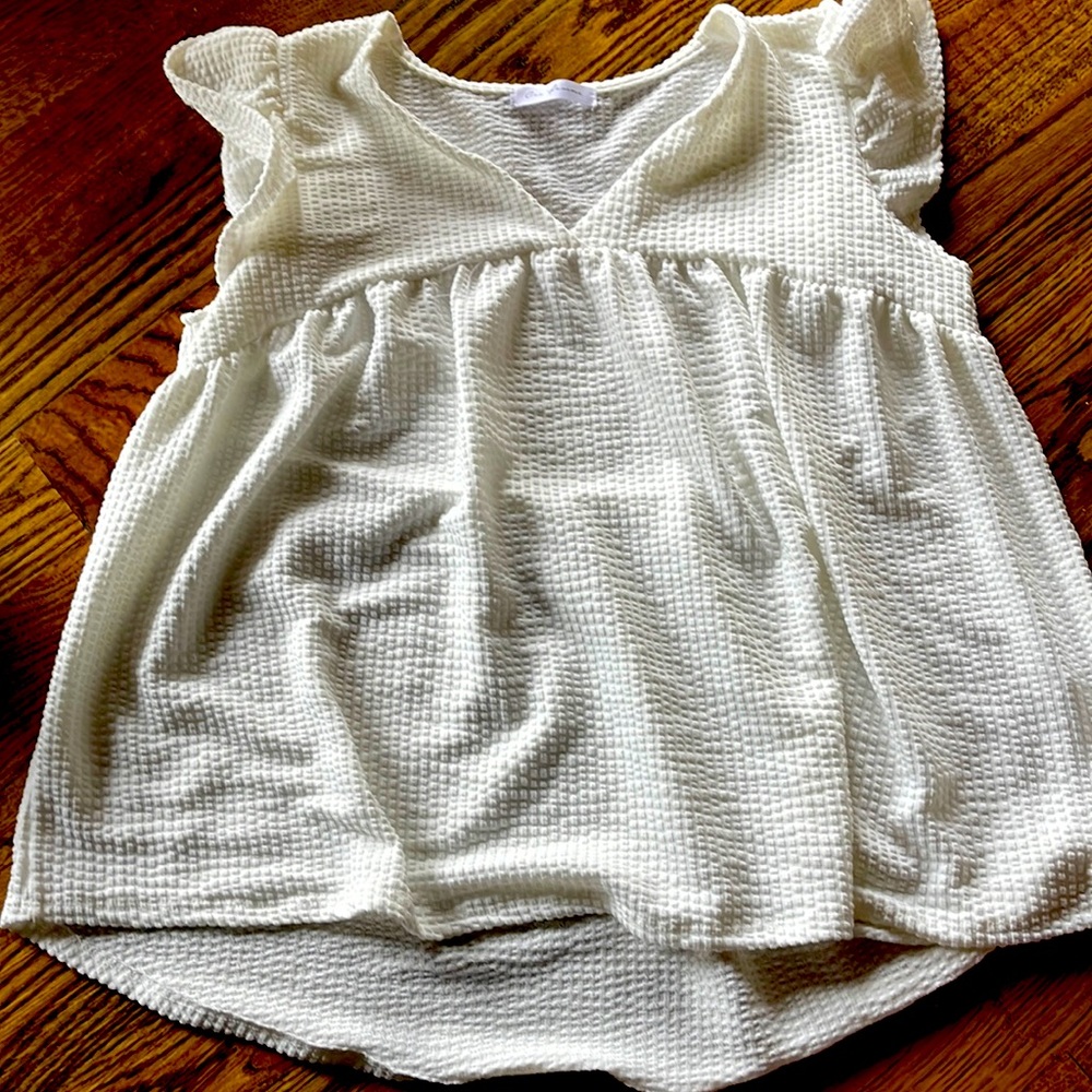 NWOT! Les Femme cream colored babydoll top